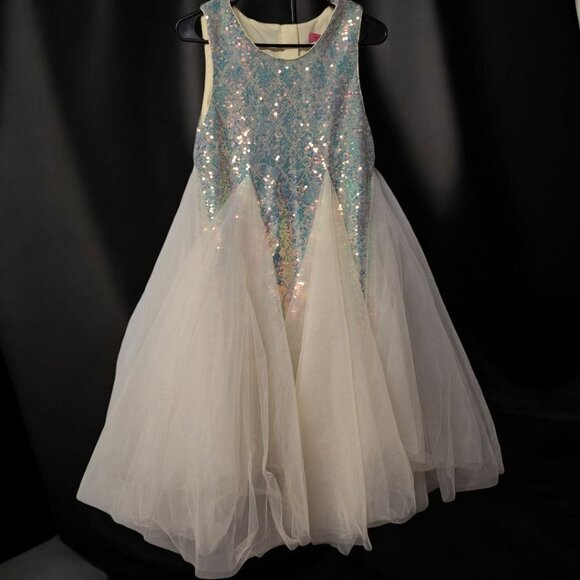 Cilucu Girls Dress Sequin Tulle Party Princess Birthday XXXL 16 Shiny Sparkle - Picture 10 of 10
